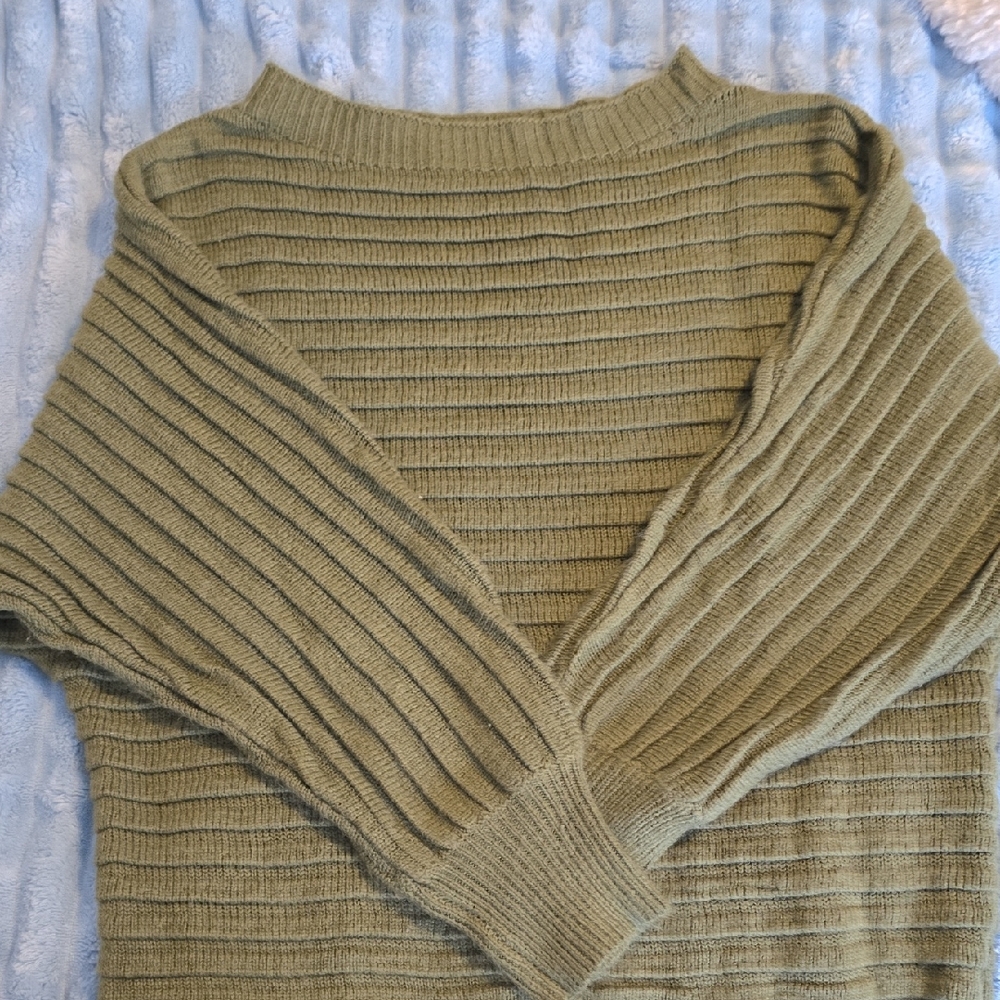 Olive Ribbed Women's Sweater